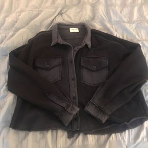 Cropped sweat shirt coat/ top